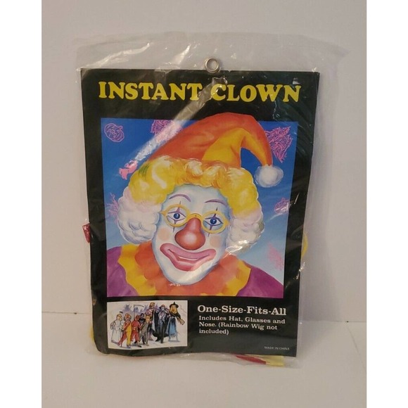 INSTANT CLOWN Costume From Halloween House One-Size-Fits-All Cheap Budget Econo - Picture 1 of 2